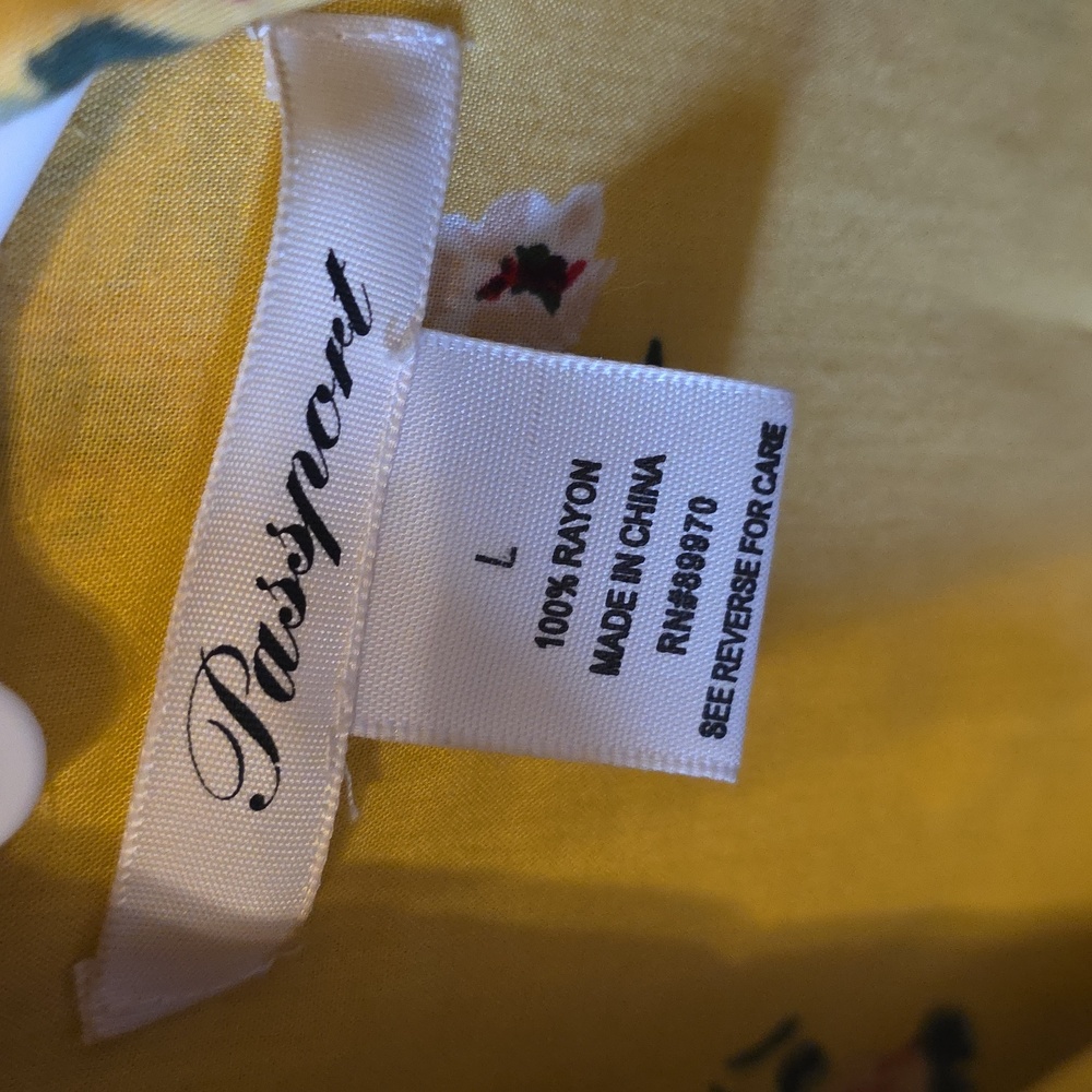 2/ Love Notes, and 1/ Pasport Striped and Floral Blouses - Yellow, White, Pink - Picture 5 of 13